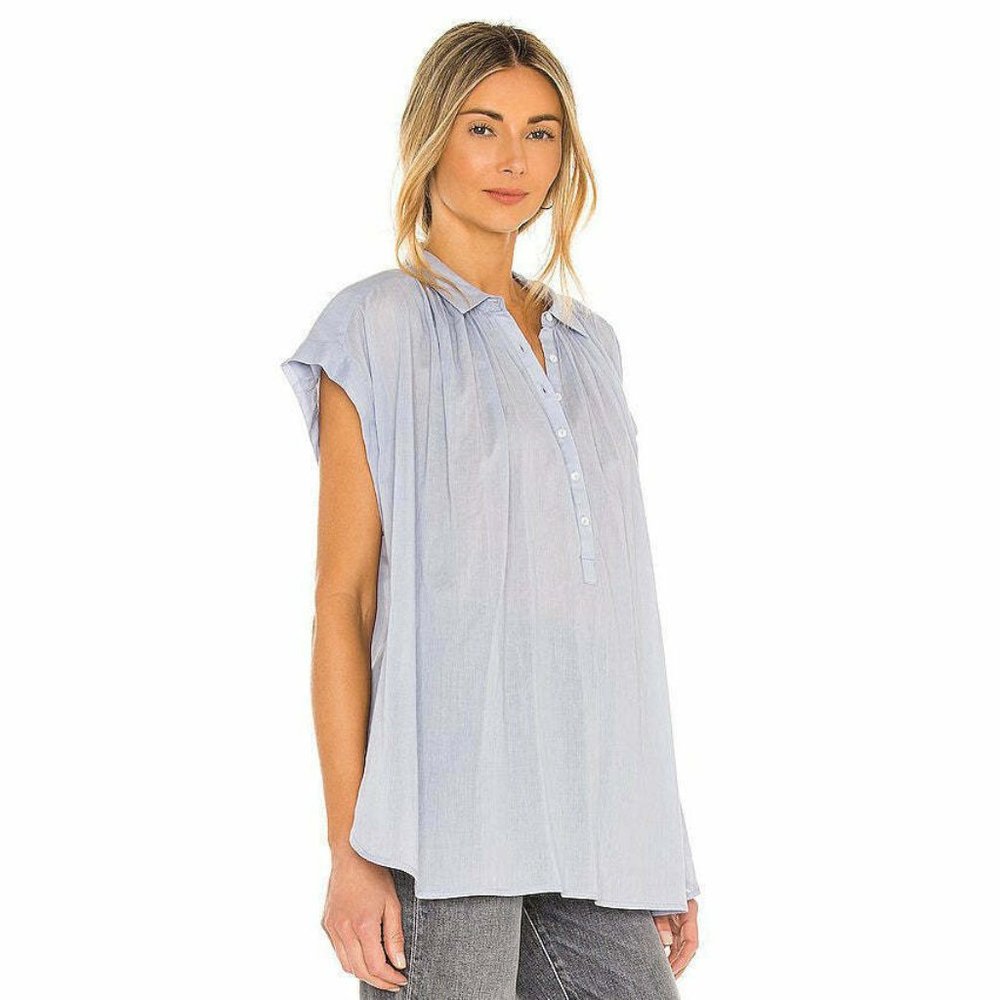 COPY - Nili Lotan Normandy Tunic Airy Effortless Solid Cotton Blouse Top M